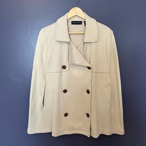 525 AMERICA 100% Cotton Knit Double Breasted Capelet EUC One Size
